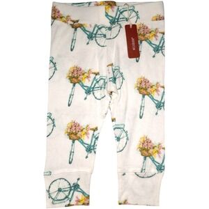 Milkbarn White Bicycle Baby Girl Pants 6 9 12 Mos Rayon From Bamboo Soft Bike